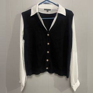 Adrianna Papell Black and White Garment